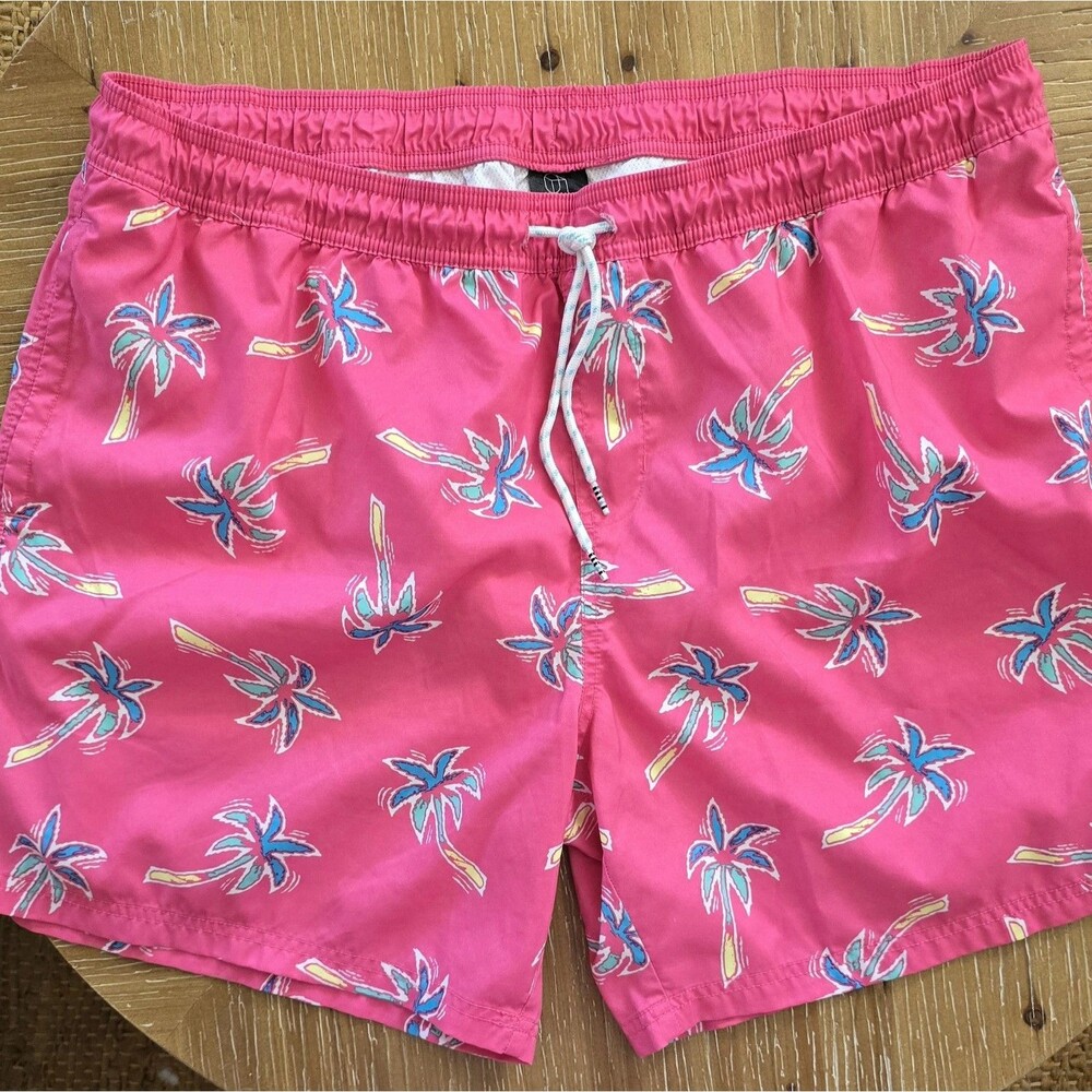 Original Use Mens Pink Colorbock Palm Tree Swim Trunks 2XL